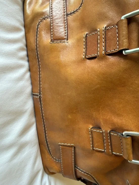 Michael Kors Cognac Leather Satchel with Silver Hardware - Picture 6 of 8